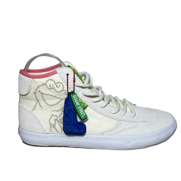 VANS Sk8-Hi High Top White Sneakers SESAME STREET Suede Canvas New Rare - Picture 10 of 16